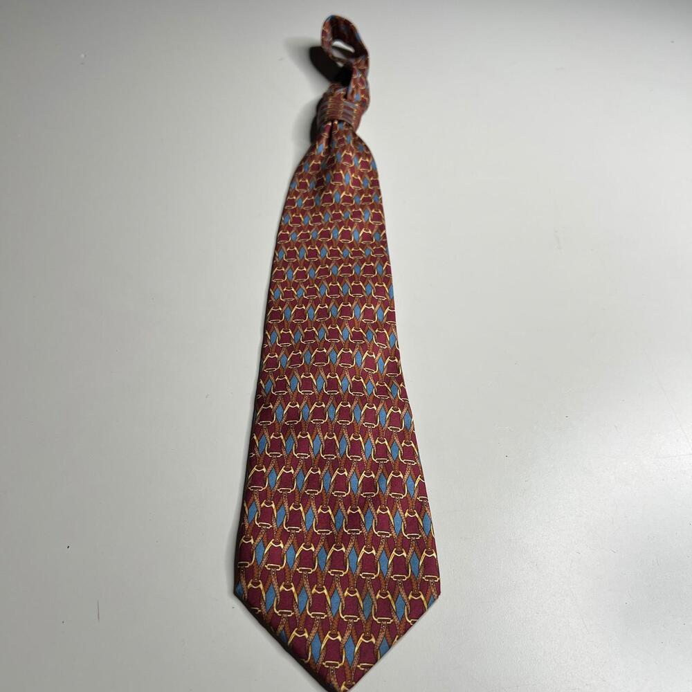 Fendi Vintage Silk Tie Belt Chain Print Made‎ in Italy